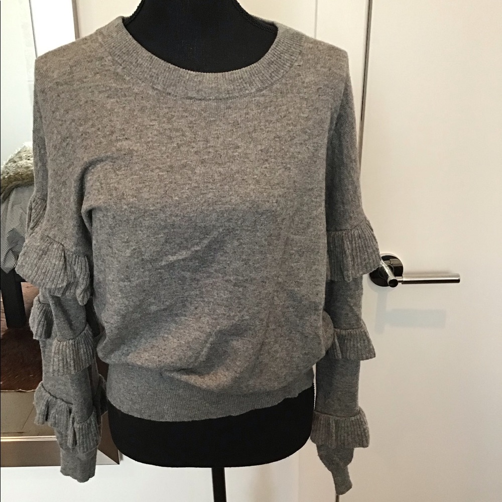 Ruffled sleeve Jcrew sweater